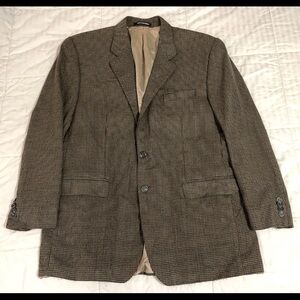 Lauren Ralph Lauren 100% Wool Houndstooth Blazer Tan Sports Coat Men’s Size 46L